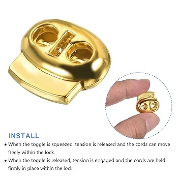 【BOK PLACE】String color golden double lock padding Amazon.com: METALLIXITY Plastic Cord Lock (0.2